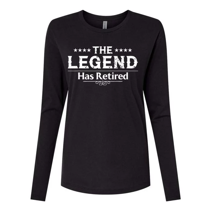 Funny The Legend Has Retired Art Retirement Womens Cotton Relaxed Long Sleeve T-Shirt