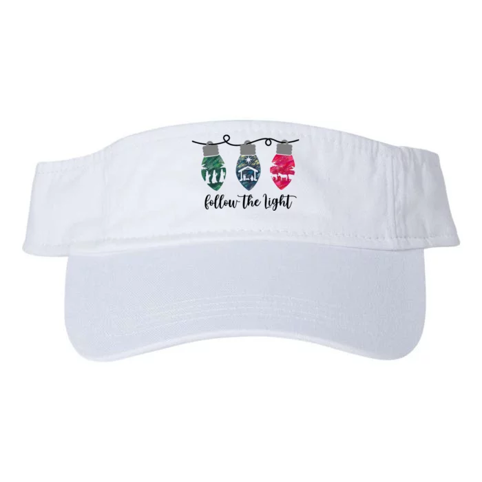 Follow The Light Christ Xmas Light Valucap Bio-Washed Visor