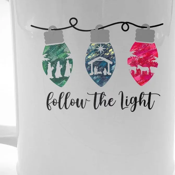 Follow the Light Christ Xmas Light Front & Back Beer Stein