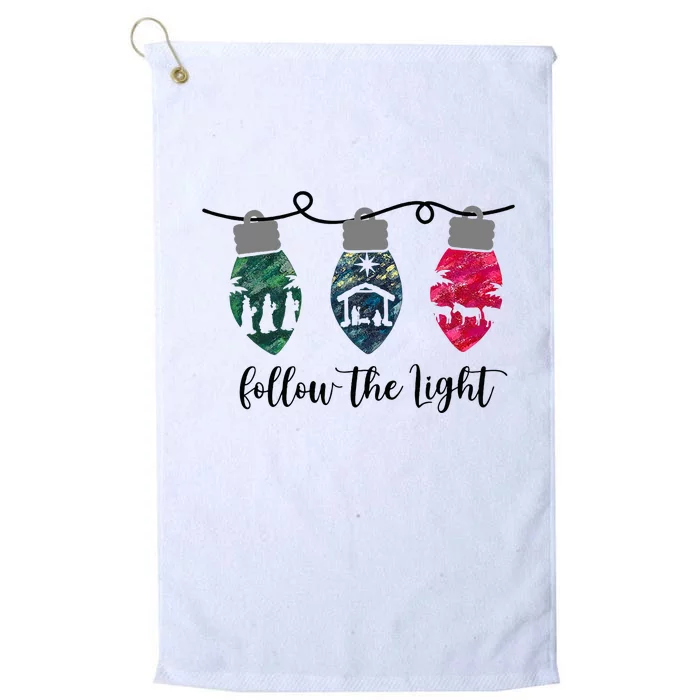 Follow the Light Christ Xmas Light Platinum Collection Golf Towel