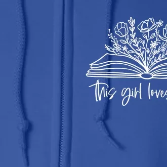 Floral This Loves Books Book Lover World Book Day Gift Full Zip Hoodie