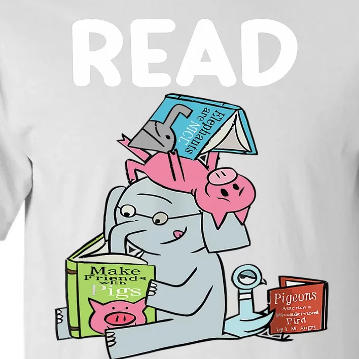 Funny Teacher Library Read Book Club Piggie Elephant Pigeons Tall T-Shirt