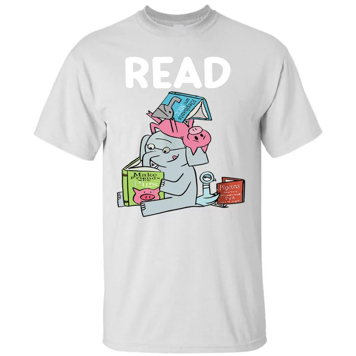 Funny Teacher Library Read Book Club Piggie Elephant Pigeons Tall T-Shirt