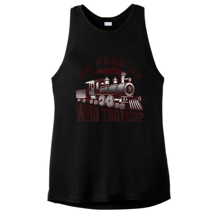 Funny Train Lovers Who Tooted Train Ladies Tri-Blend Wicking Tank