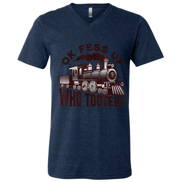 Funny Train Lovers Who Tooted Train V-Neck T-Shirt