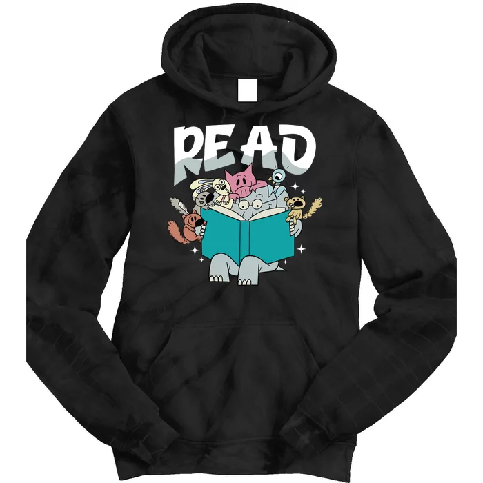 Funny Teacher Library Read Book Pigeon Wild Animal Bookish Tie Dye Hoodie