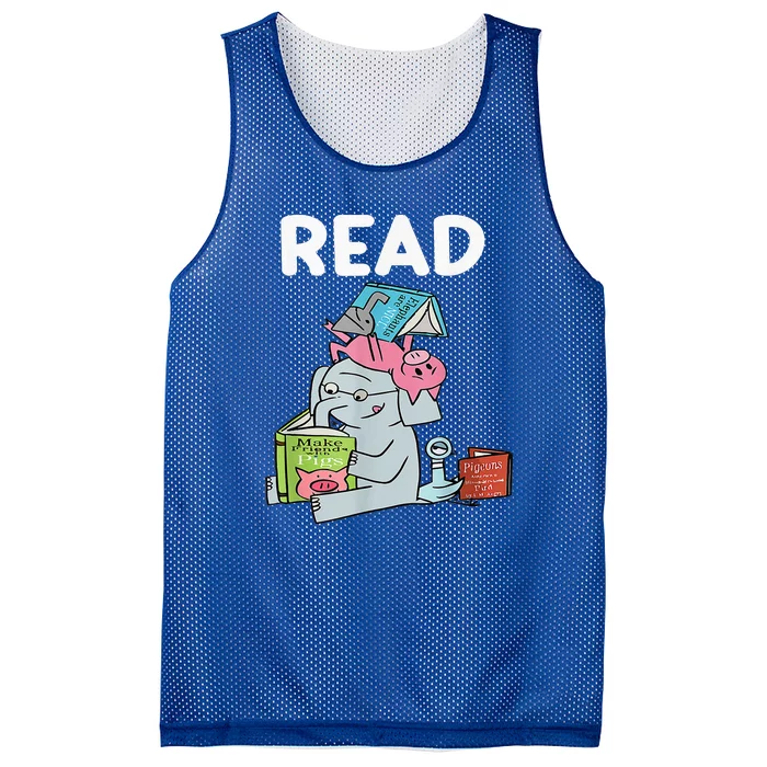 Funny Teacher Library Read Book Club Piggie Elephant Pigeons Mesh Reversible Basketball Jersey Tank