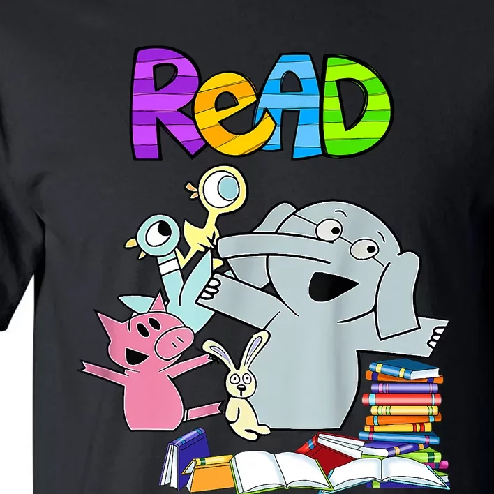 Funny Teacher Library Read Book Club Piggie Elephant Pigeons Tall T-Shirt