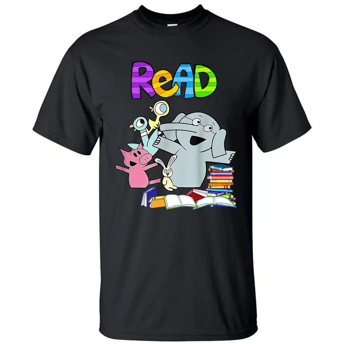 Funny Teacher Library Read Book Club Piggie Elephant Pigeons Tall T-Shirt