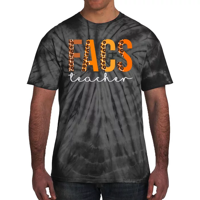 Facs Teacher Leopard Squad Cute Fall Autumn Thanksgiving Tie-Dye T-Shirt