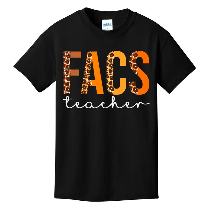 Facs Teacher Leopard Squad Cute Fall Autumn Thanksgiving Kids T-Shirt