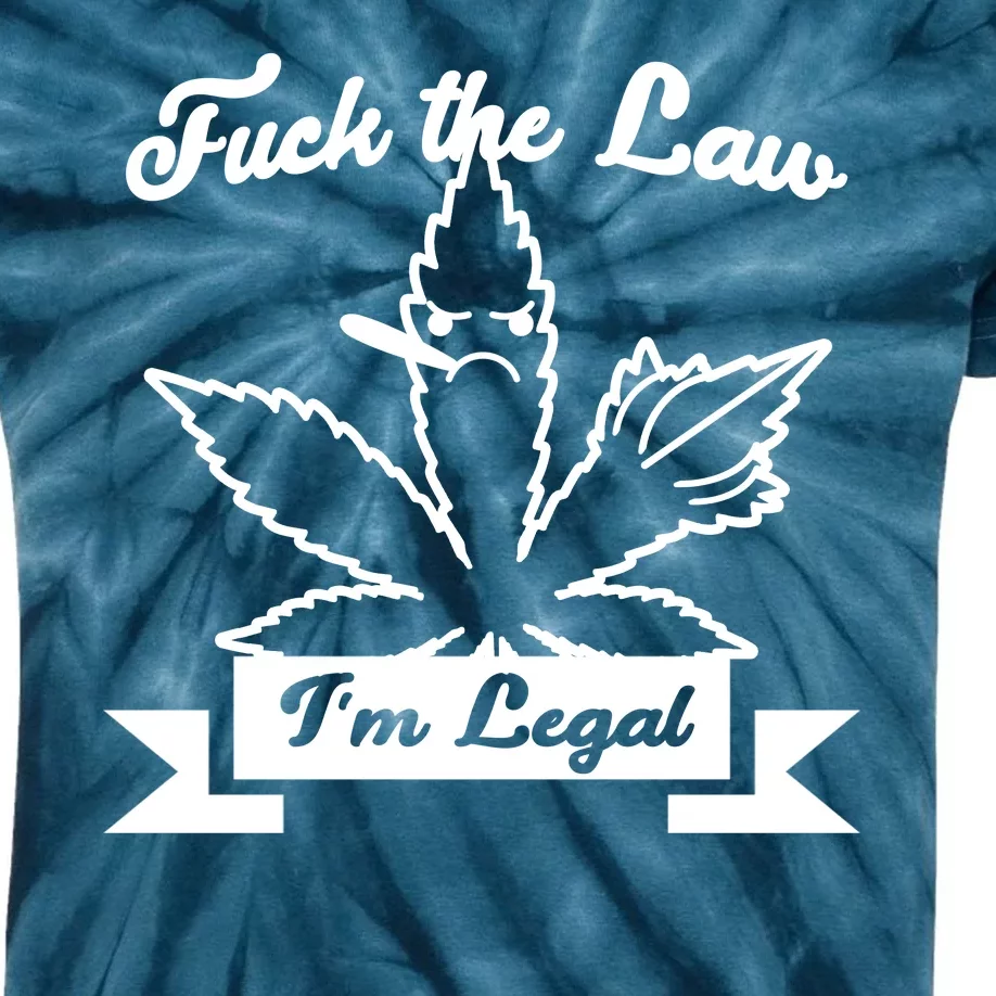 Fuck The Law I'm Legal Weed Kids Tie-Dye T-Shirt