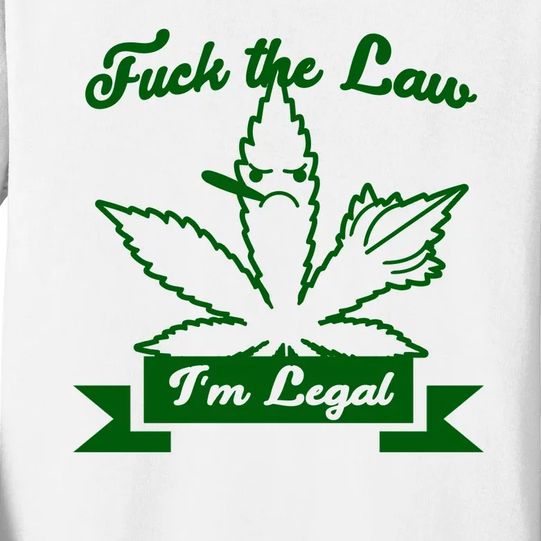 Fuck The Law I'm Legal Weed Kids Long Sleeve Shirt