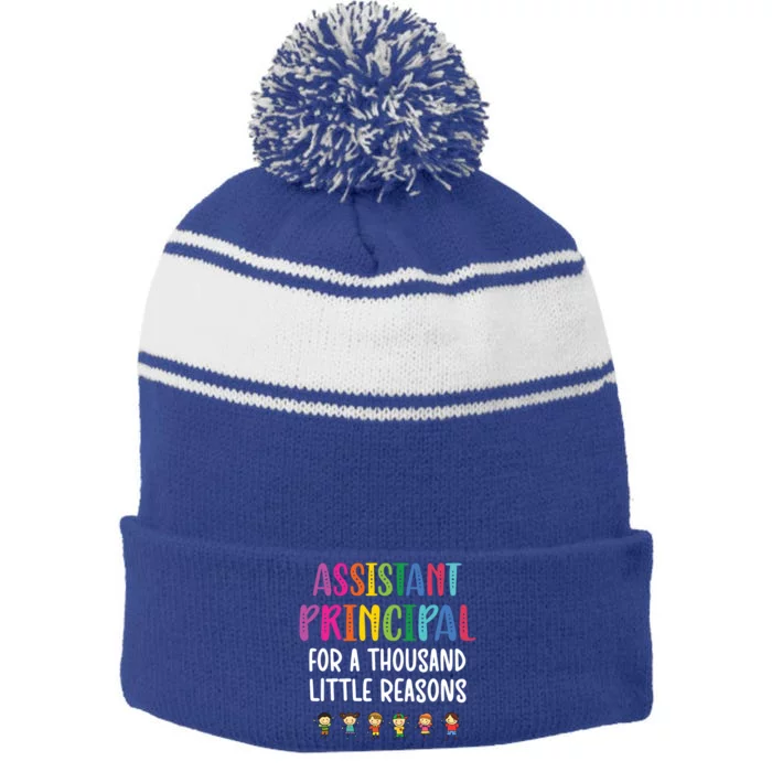 For Thousand Little Reasons School Assistant Principal Gift Stripe Pom Pom Beanie