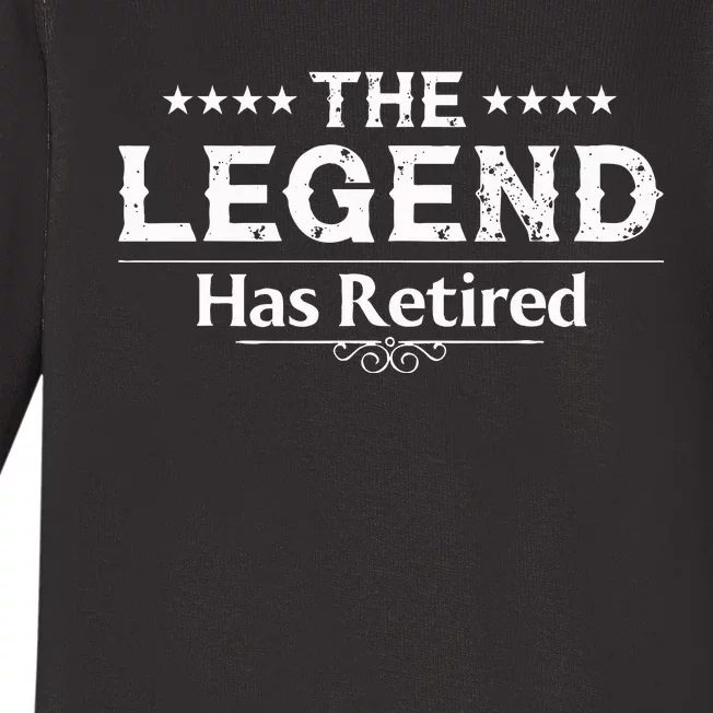 Funny The Legend Has Retired Art For Retiret Baby Long Sleeve Bodysuit