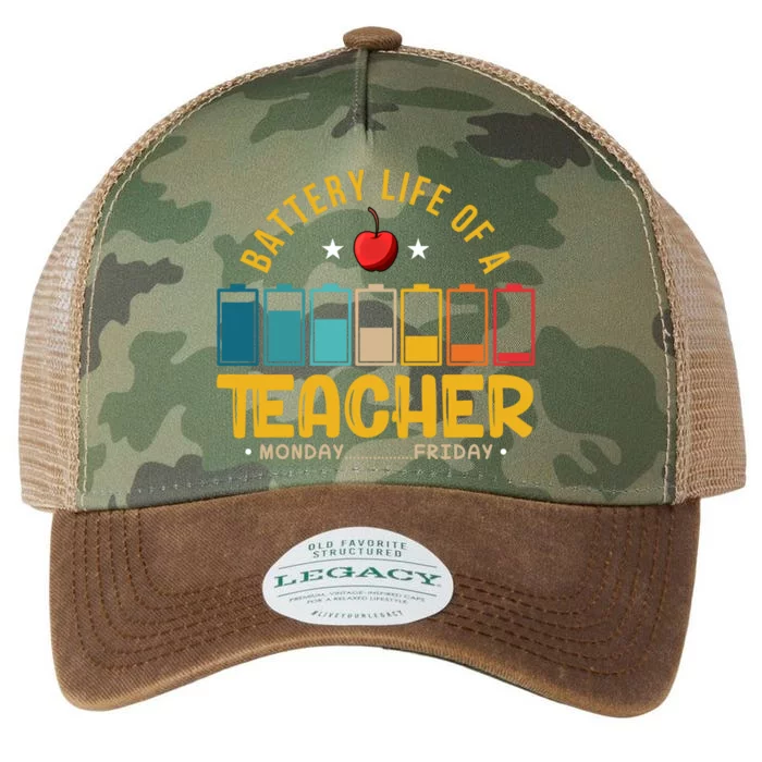 Funny Teacher Low Battery Teacher Battery Life Of A Teacher Gift Legacy Tie Dye Trucker Hat