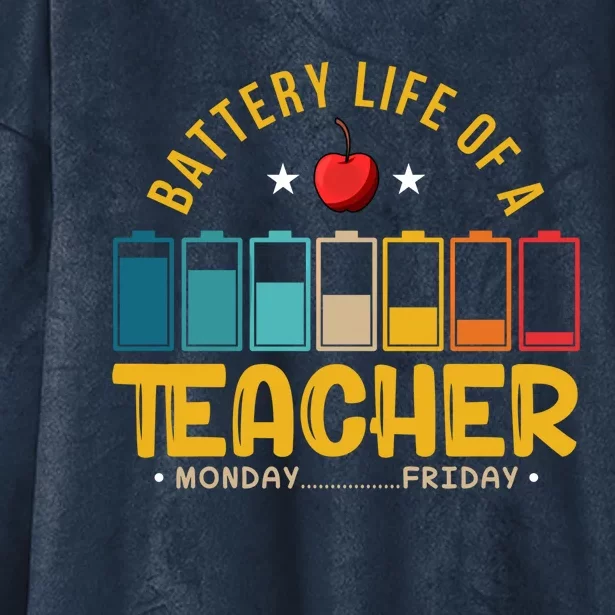 Funny Teacher Low Battery Teacher Battery Life Of A Teacher Gift Hooded Wearable Blanket