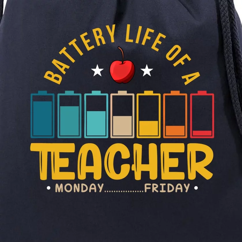 Funny Teacher Low Battery Teacher Battery Life Of A Teacher Gift Drawstring Bag