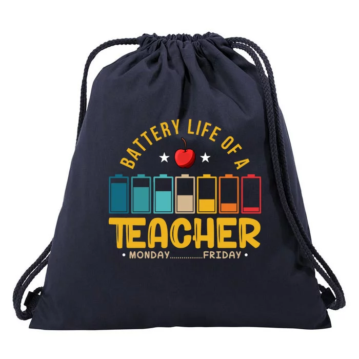 Funny Teacher Low Battery Teacher Battery Life Of A Teacher Gift Drawstring Bag