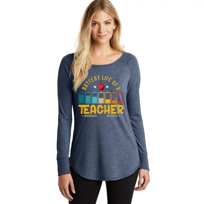 Funny Teacher Low Battery Teacher Battery Life Of A Teacher Gift Women's Perfect Tri Tunic Long Sleeve Shirt