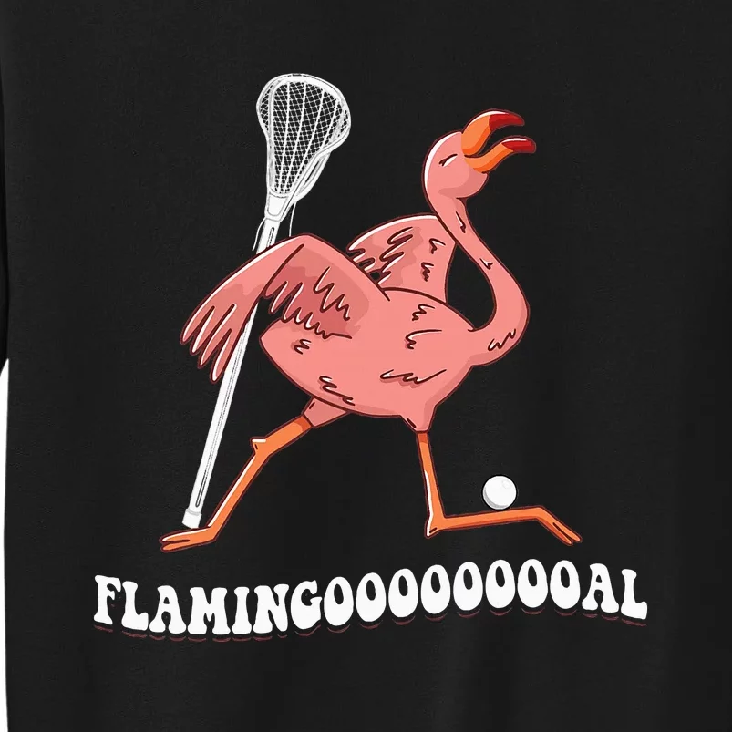 Flamingo Throwing Lacrosse Ball Tall Sweatshirt