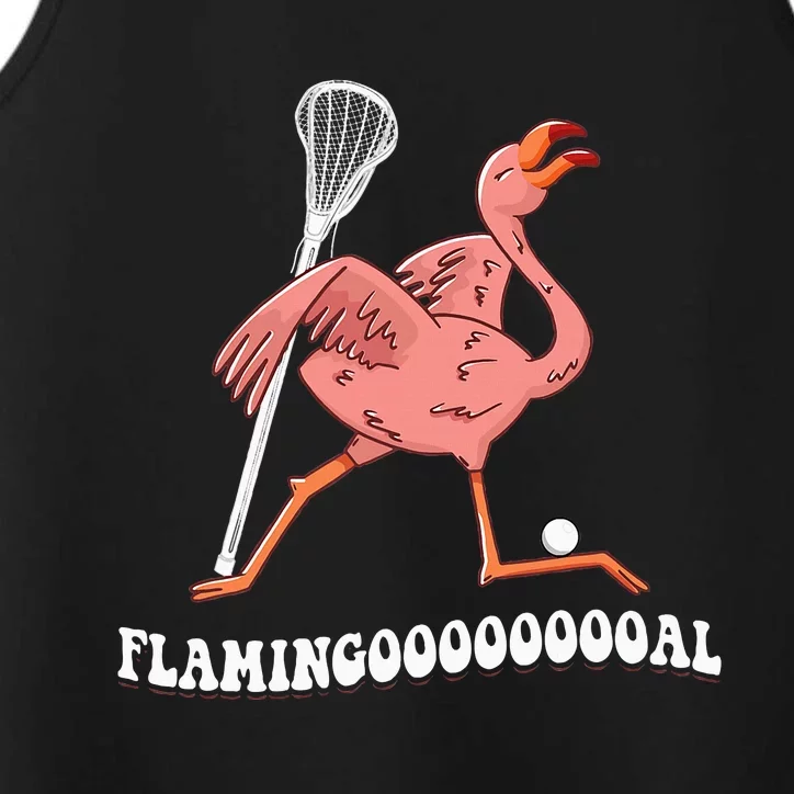 Flamingo Throwing Lacrosse Ball Performance Tank