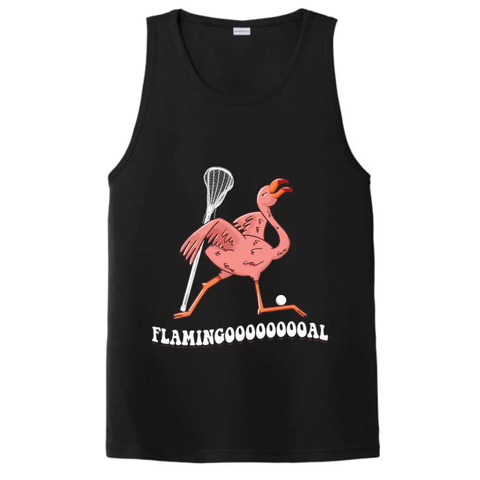 Flamingo Throwing Lacrosse Ball Performance Tank