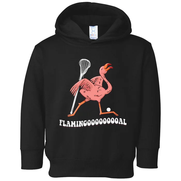 Flamingo Throwing Lacrosse Ball Toddler Hoodie