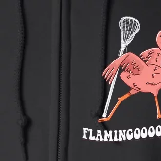 Flamingo Throwing Lacrosse Ball Full Zip Hoodie