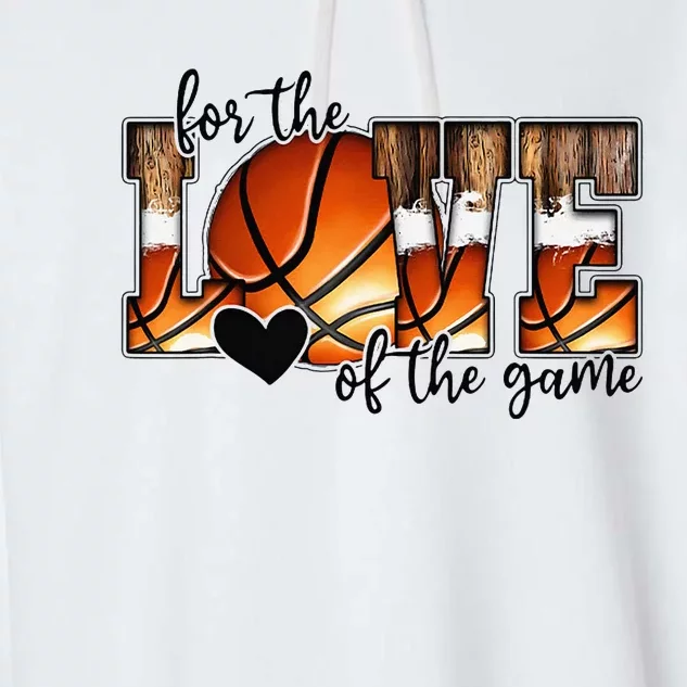 For The Love of The Game Retro Basketball Mom Mothers Day Garment-Dyed Fleece Hoodie