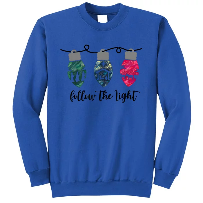 Follow The Light Christ Xmas Light Tall Sweatshirt