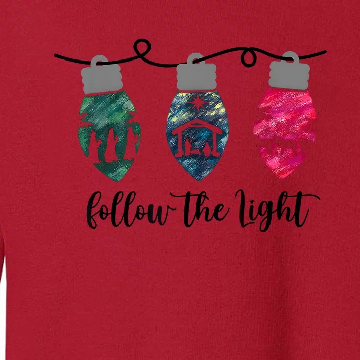 Follow The Light Christ Xmas Light Toddler Sweatshirt