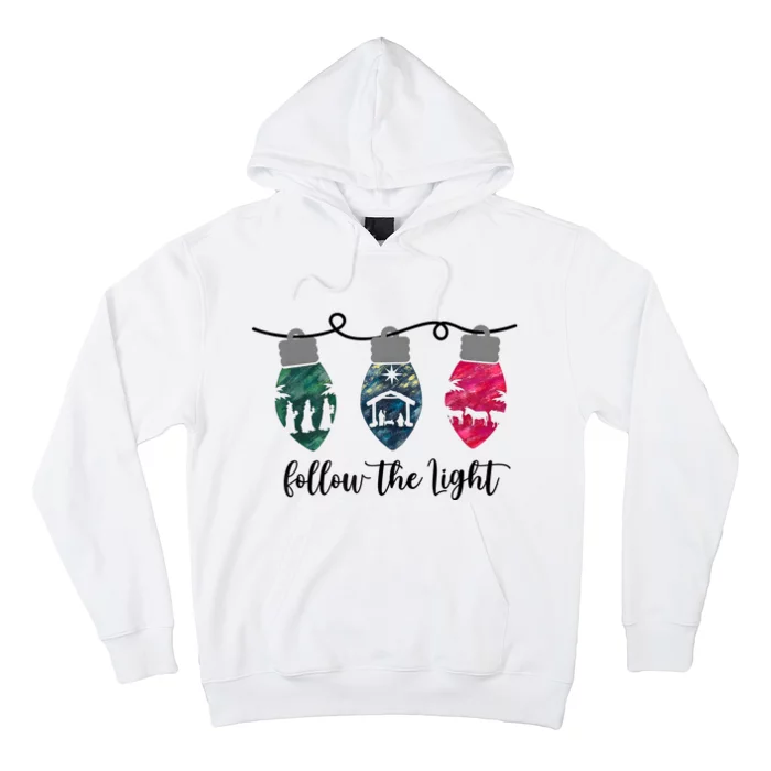 Follow The Light Christ Xmas Light Hoodie