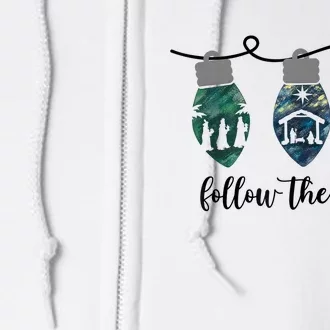 Follow The Light Christ Xmas Light Full Zip Hoodie