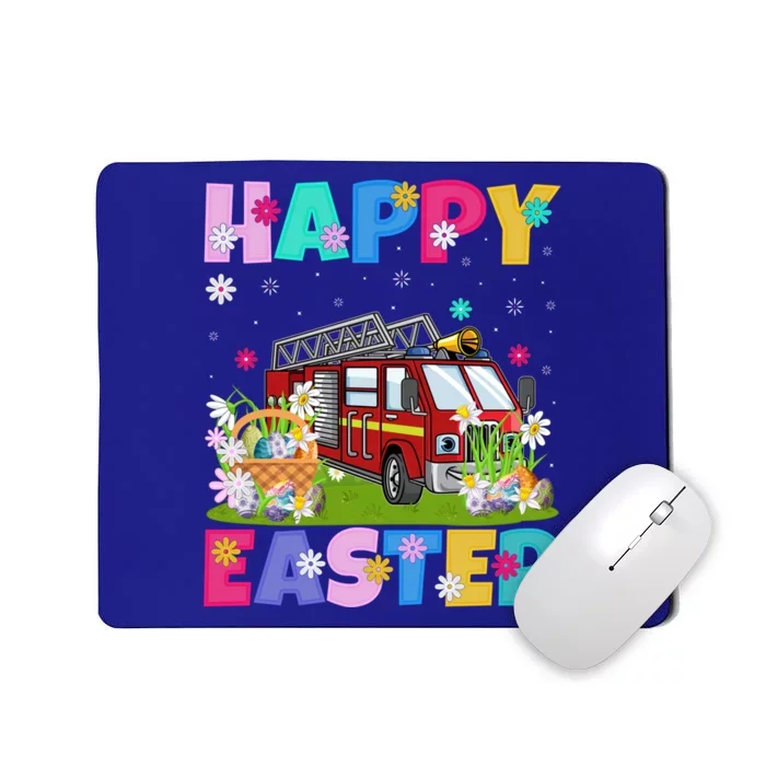 Fire Truck Lover Happy Easter Bunny Fire Truck Easter Sunday Gift Mousepad