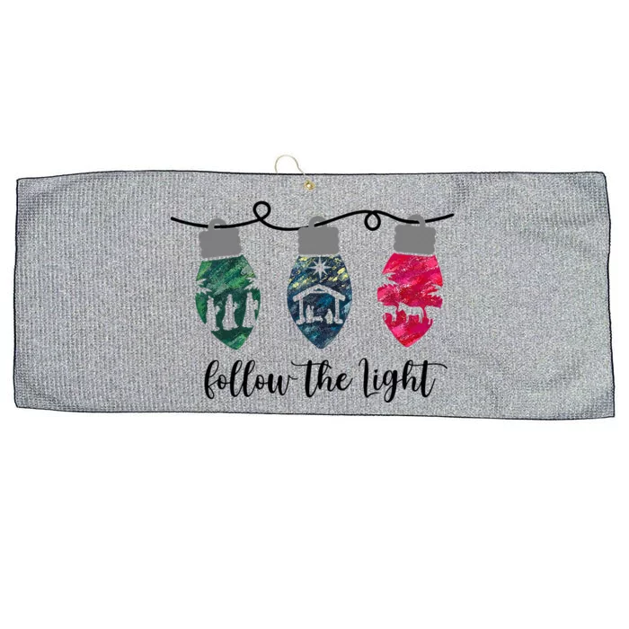 Follow the Light Christ Xmas Light Large Microfiber Waffle Golf Towel