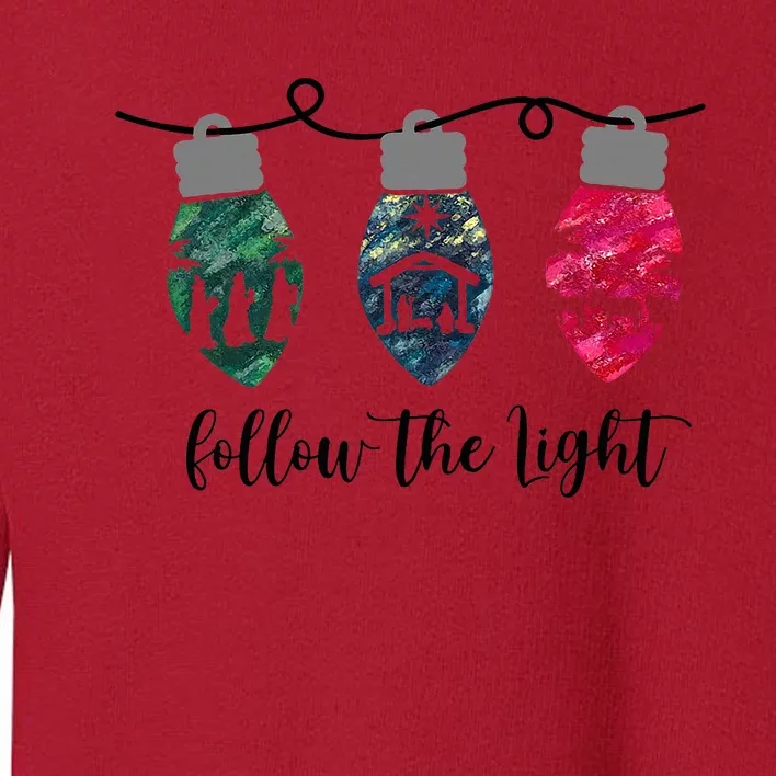 Follow the Light Christ Xmas Light Toddler Sweatshirt