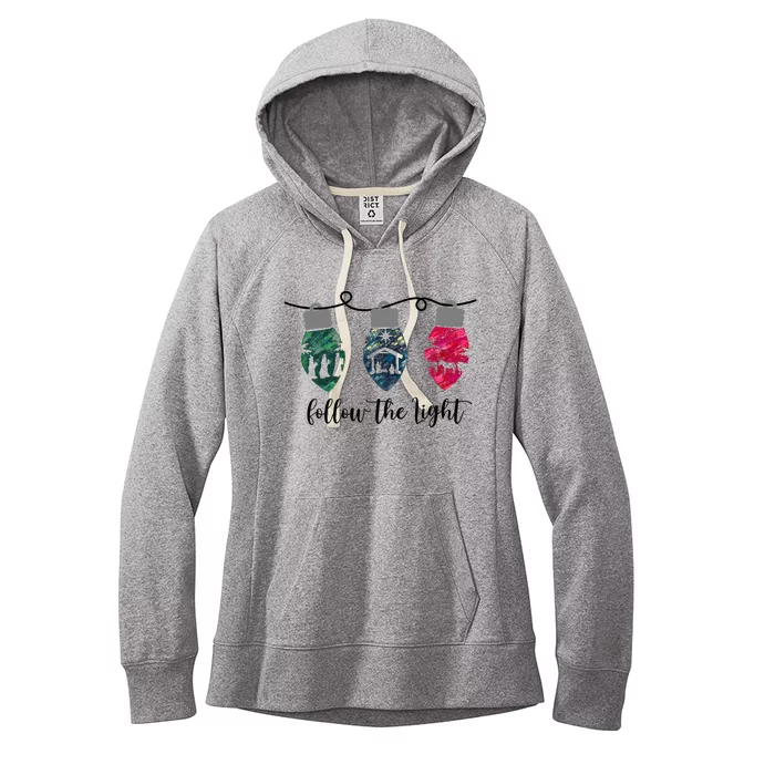 Follow the Light Christ Xmas Light Women's Fleece Hoodie