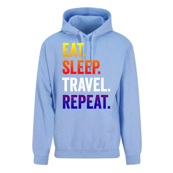 Funny Travelling Lover Funny Gift Eat Sleep Travel Repeat Meaningful Gift Unisex Surf Hoodie