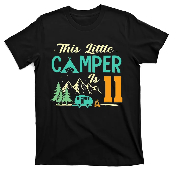 funny This Little Camper Is 11 Camp Lover 11th Camping T-Shirt