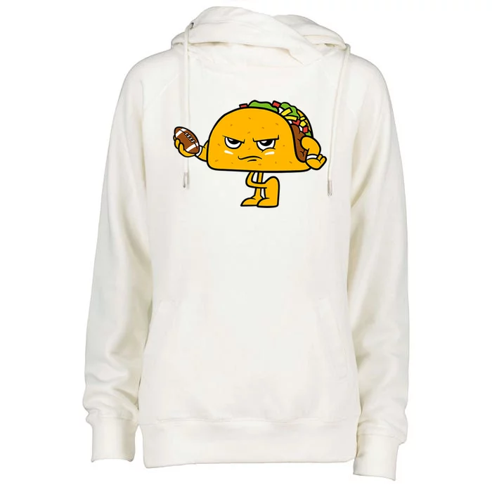 Football Taco Lover Womens Funnel Neck Pullover Hood