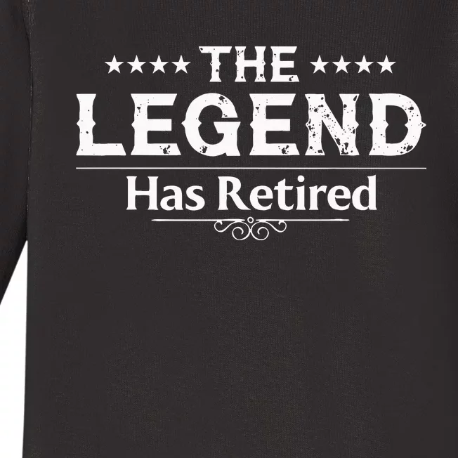 Funny The Legend Has Retired Gift For Men Women Retirement Baby Long Sleeve Bodysuit