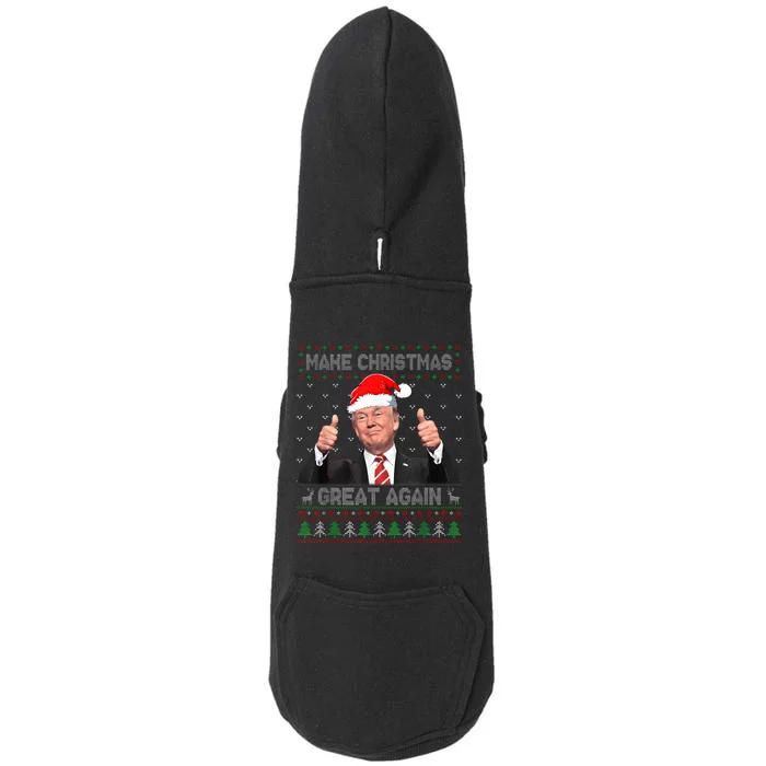 Funny Trump Make Christmas Great Again Ugly Sweater Xmas Doggie 3-End Fleece Hoodie