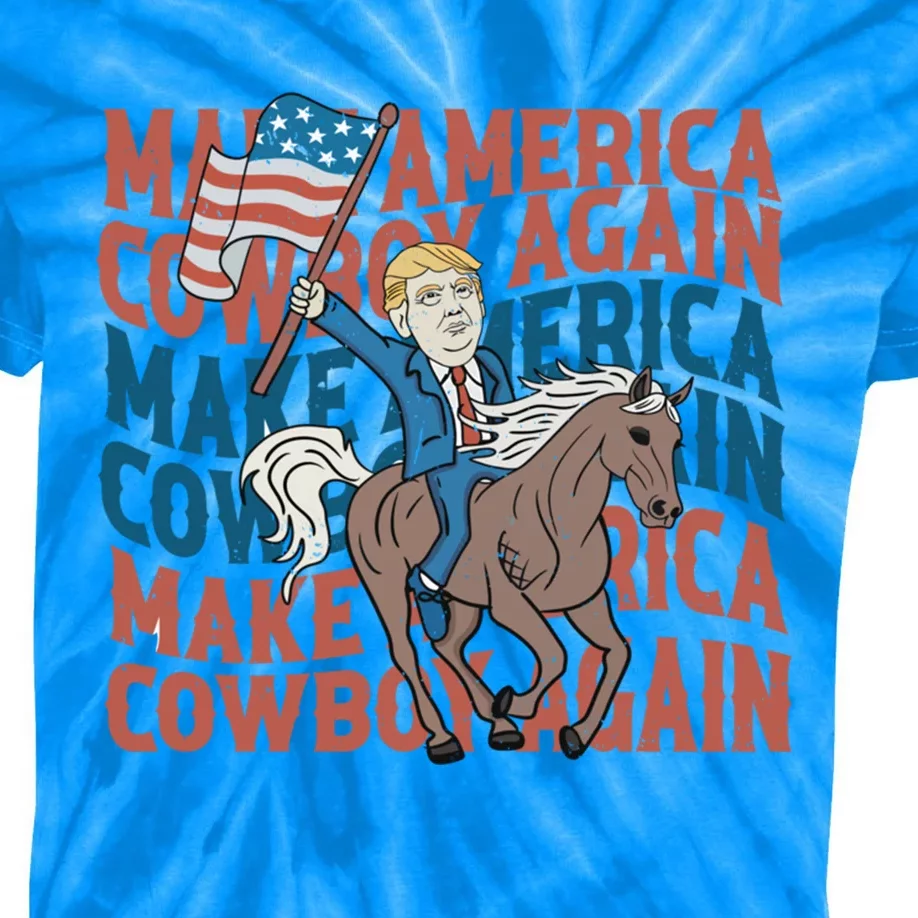 Funny Trump Make America Cow Cow Again 4th Of July Gift Kids Tie-Dye T-Shirt