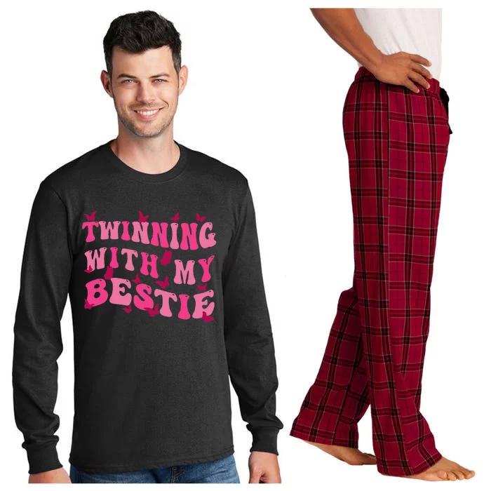 Funny Twin Matching Twins Day Friend Twinning with My Bestie Long Sleeve Pajama Set