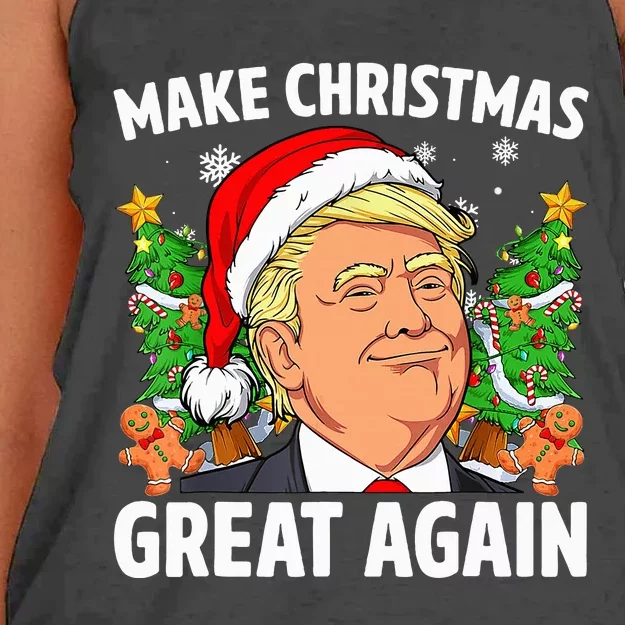 Funny Trump Make Christmas Great Again Ugly Sweater Xmas Women's Knotted Racerback Tank