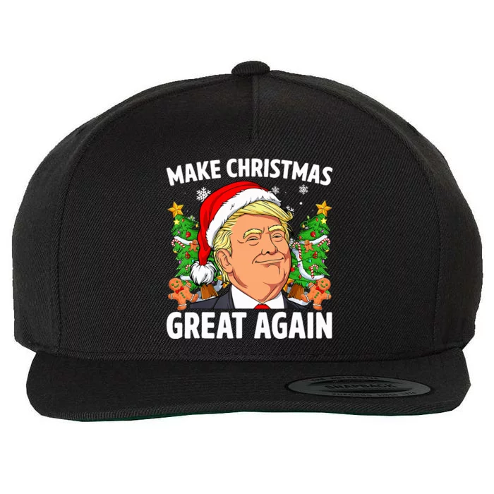 Funny Trump Make Christmas Great Again Ugly Sweater Xmas Wool Snapback Cap