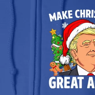 Funny Trump Make Christmas Great Again Ugly Sweater Xmas Full Zip Hoodie