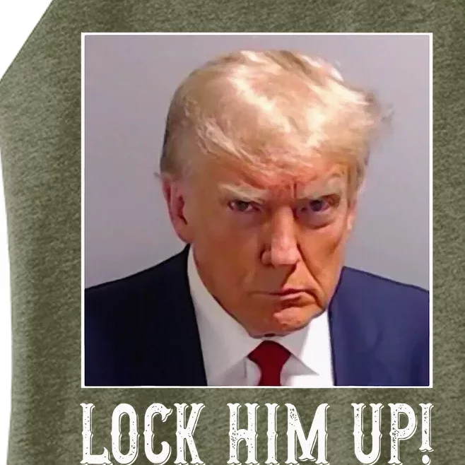 Funny Trump Mugshot Lock Him Up Women’s Perfect Tri Rocker Tank