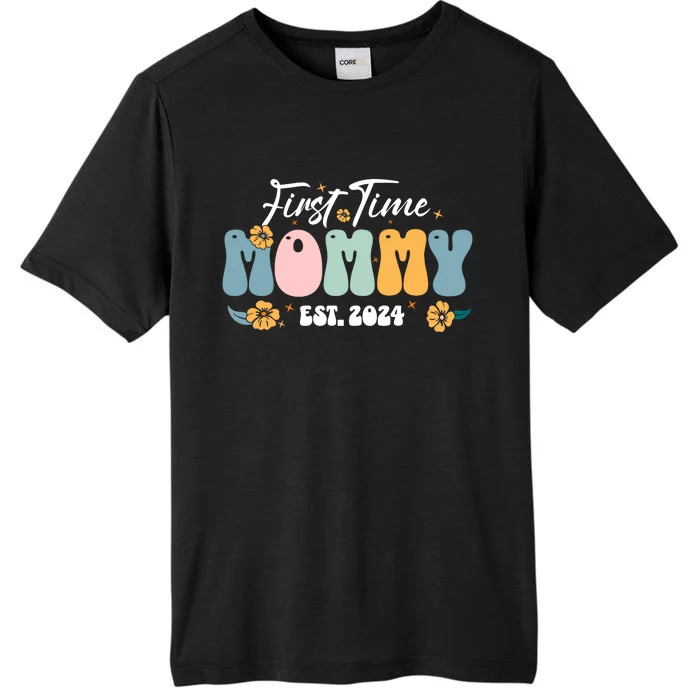 First Time Mommy Est 2024 New Mom Pregnancy Announcement ChromaSoft Performance T-Shirt